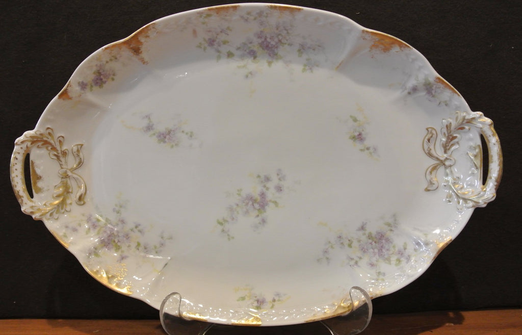 GDA Limoges Large Oval Double Handle Serving Platter 14-1/4" Long