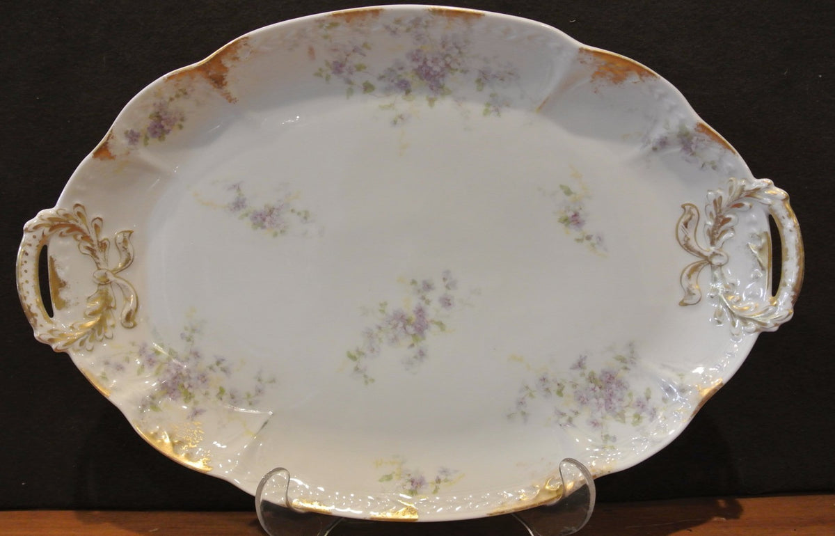 GDA Limoges Large Oval Double Handle Serving Platter 14-1/4" Long