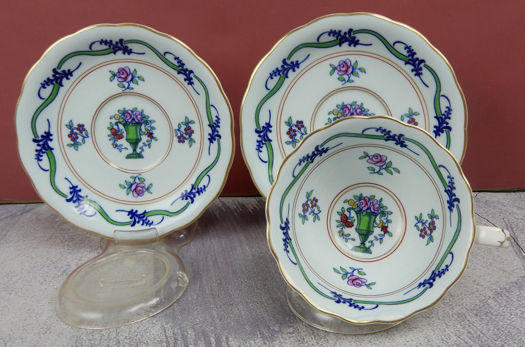 Set of 2 Saucers with One Cup of FALMOUTH Mintons England