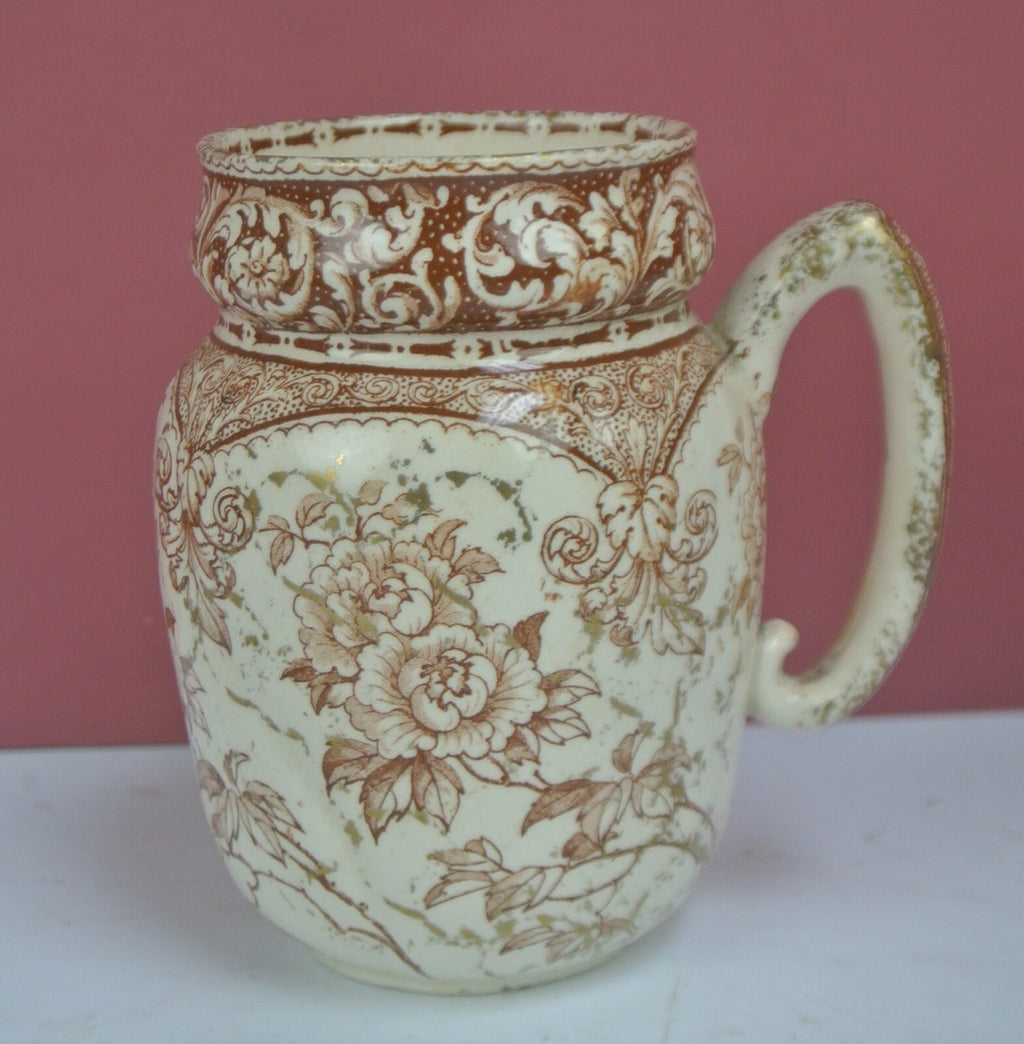 Antique Doulton's Fontainbleu Burlen Brown and Gold Small Pitcher