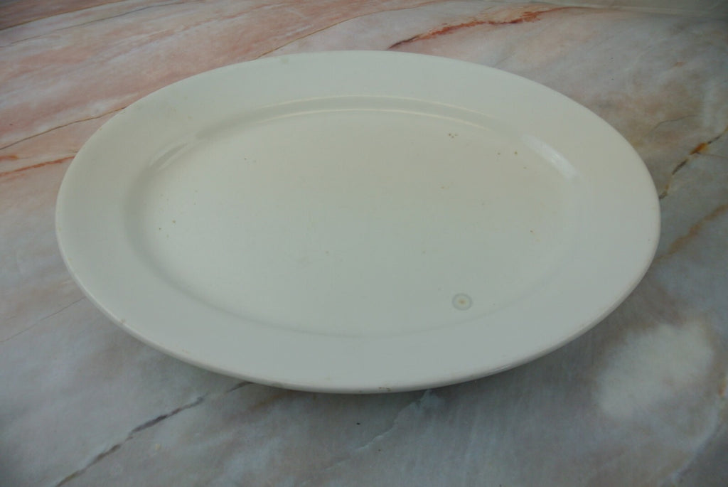 Antique Ironstone Alfred Meakin England White Oval Platter  13-1/2"