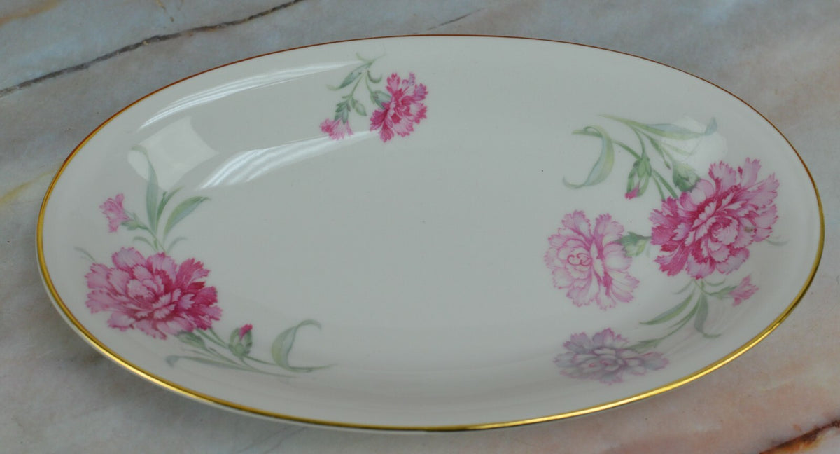 Vintage Bavaria Tirschenreuth China Carnation Relish Dish