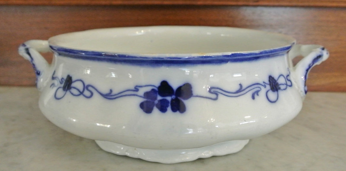 Wm. Grindley England - Clover - Flow Blue Oval Serving Bowl No Lid