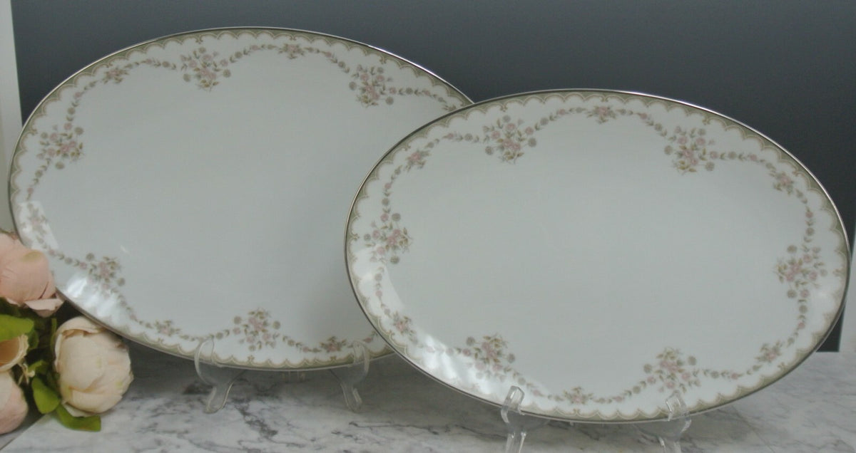 Vintage Porcelain Noritake Garland 5906 Pattern 2 Serving Platters