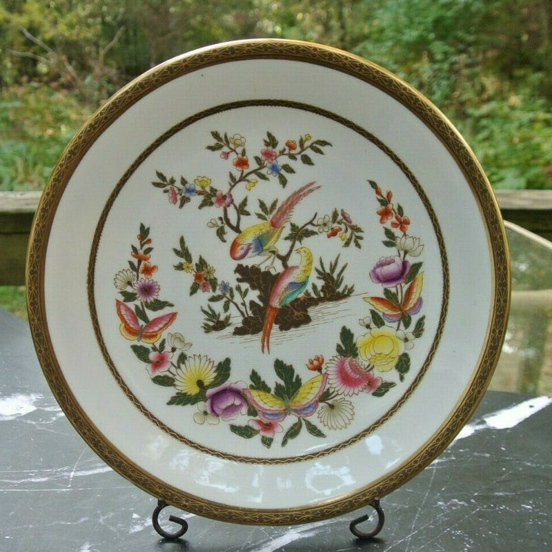 Royal Worcester Porcelain Gold Rim Chelsea Birds 9-1/8" Plate  C