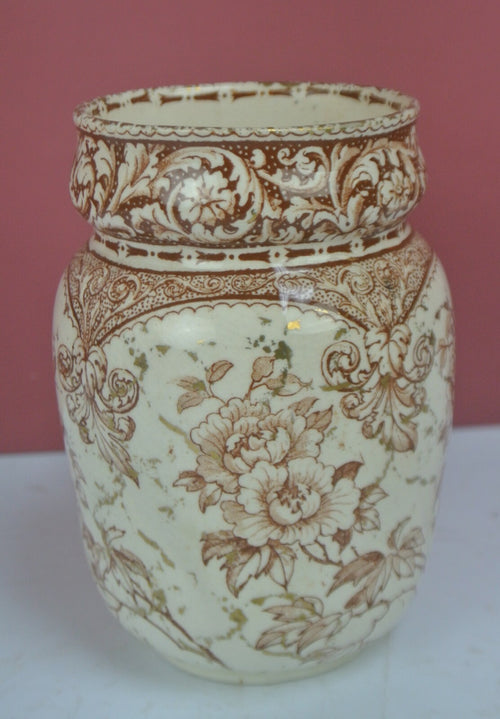 Antique Doulton's Fontainbleu Burlen Brown and Gold Small Pitcher