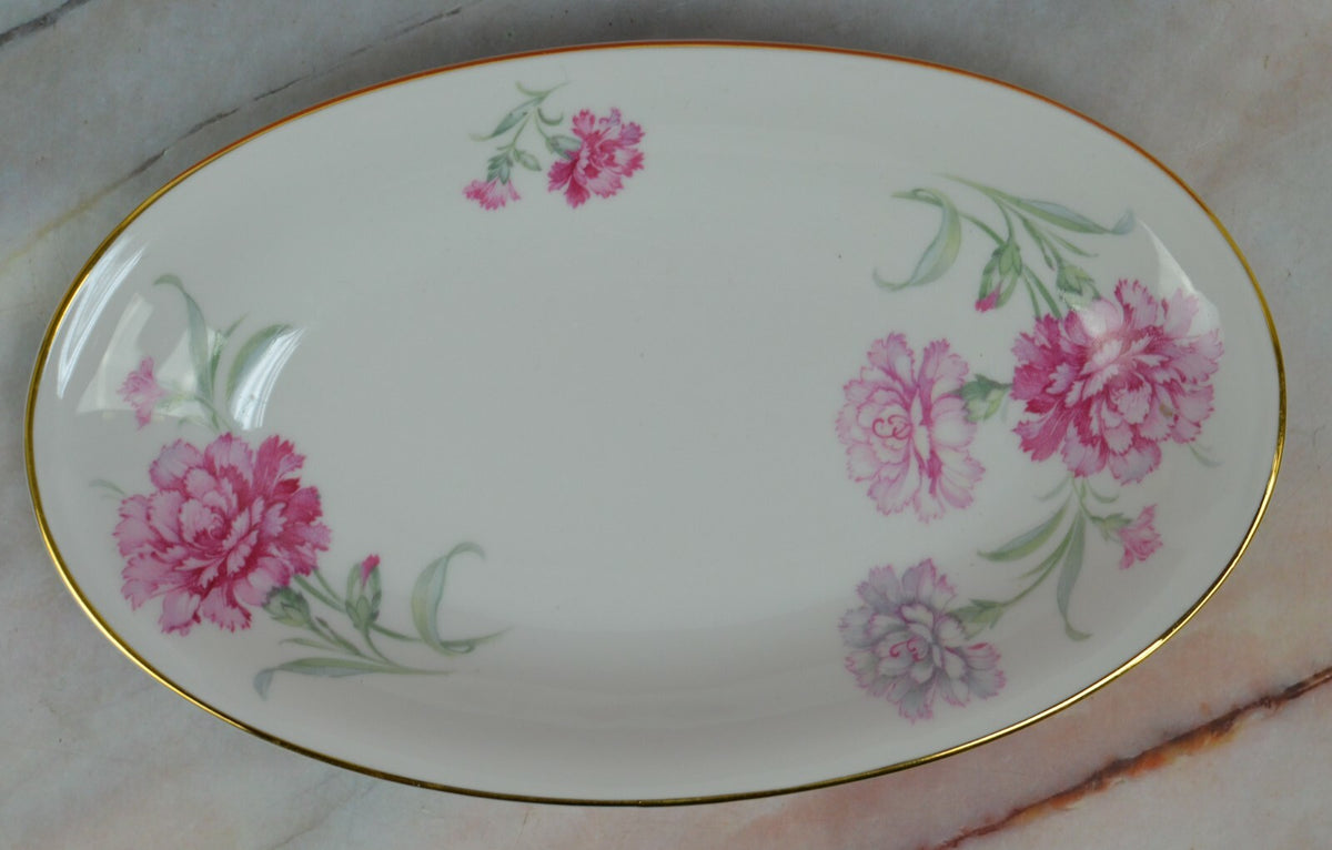 Vintage Bavaria Tirschenreuth China Carnation Relish Dish