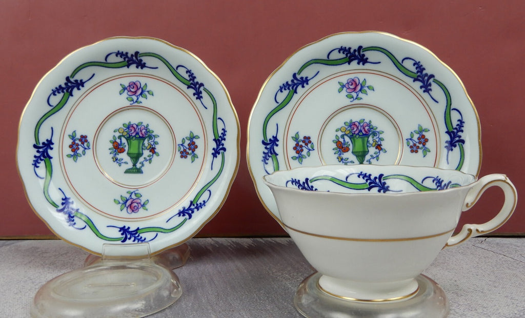 Set of 2 Saucers with One Cup of FALMOUTH Mintons England