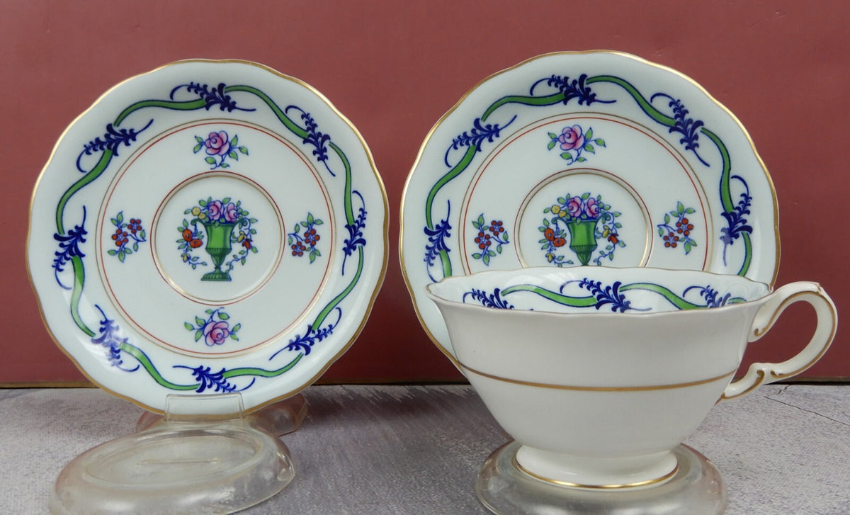 Set of 2 Saucers with One Cup of FALMOUTH Mintons England