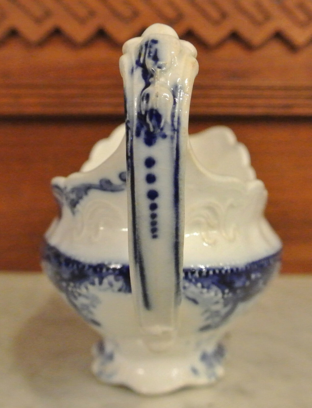 Antique Megal Hanley J.&G. Meakin England Flow Blue Gravy Boat.