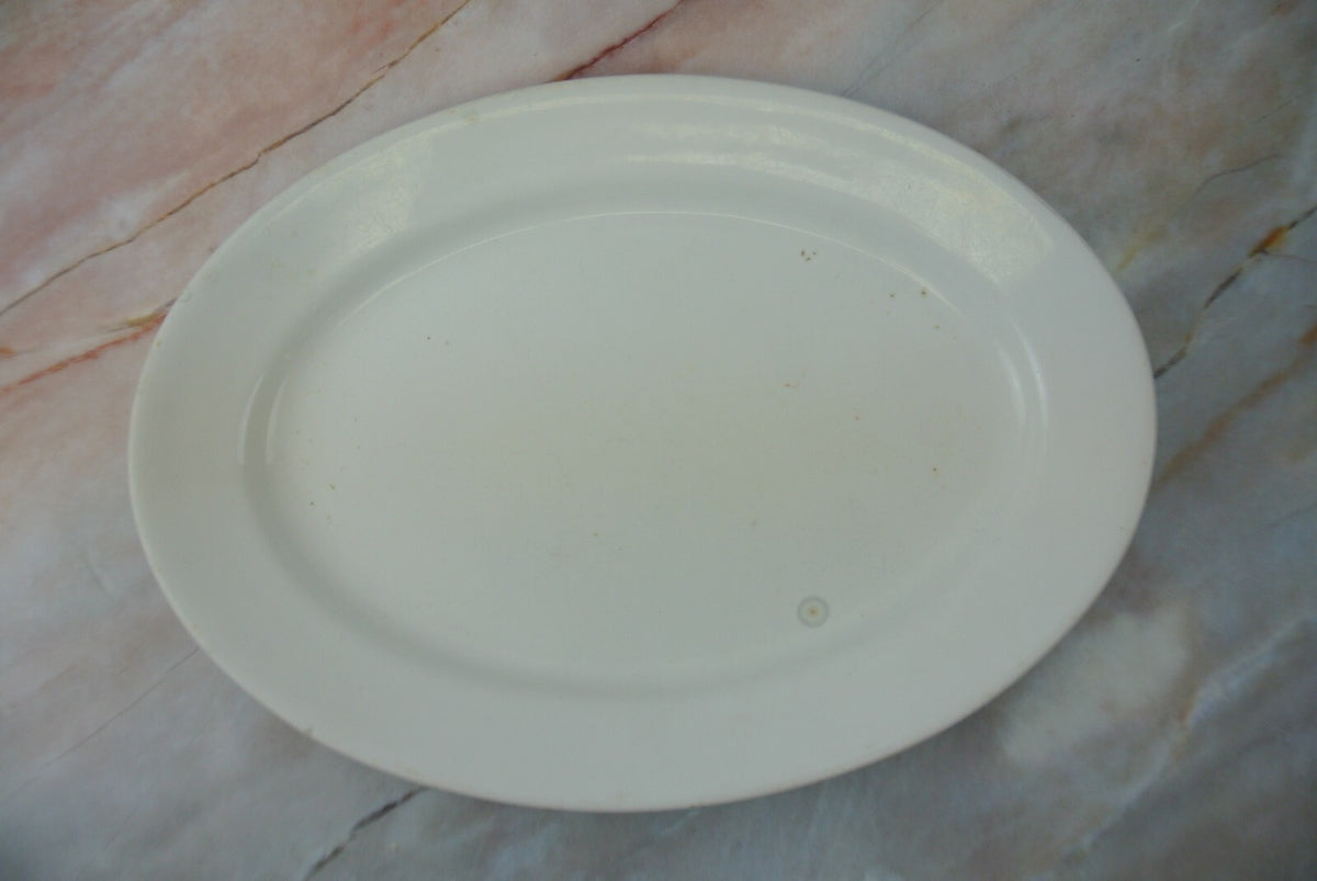 Antique Ironstone Alfred Meakin England White Oval Platter  13-1/2"