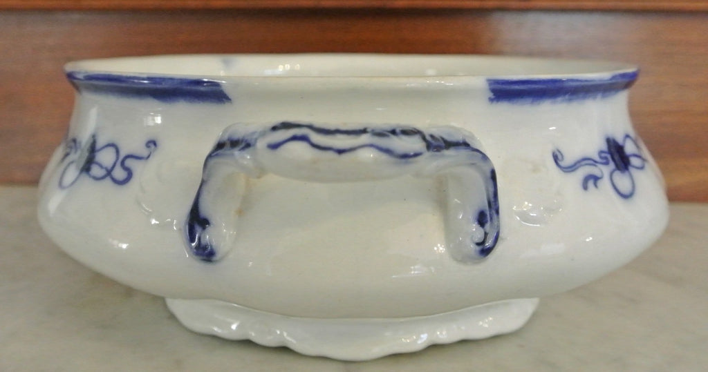 Wm. Grindley England - Clover - Flow Blue Oval Serving Bowl No Lid