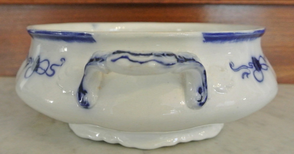 Wm. Grindley England - Clover - Flow Blue Oval Serving Bowl No Lid