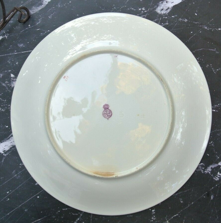Royal Worcester Porcelain Gold Rim Chelsea Birds 9-1/8" Plate  C
