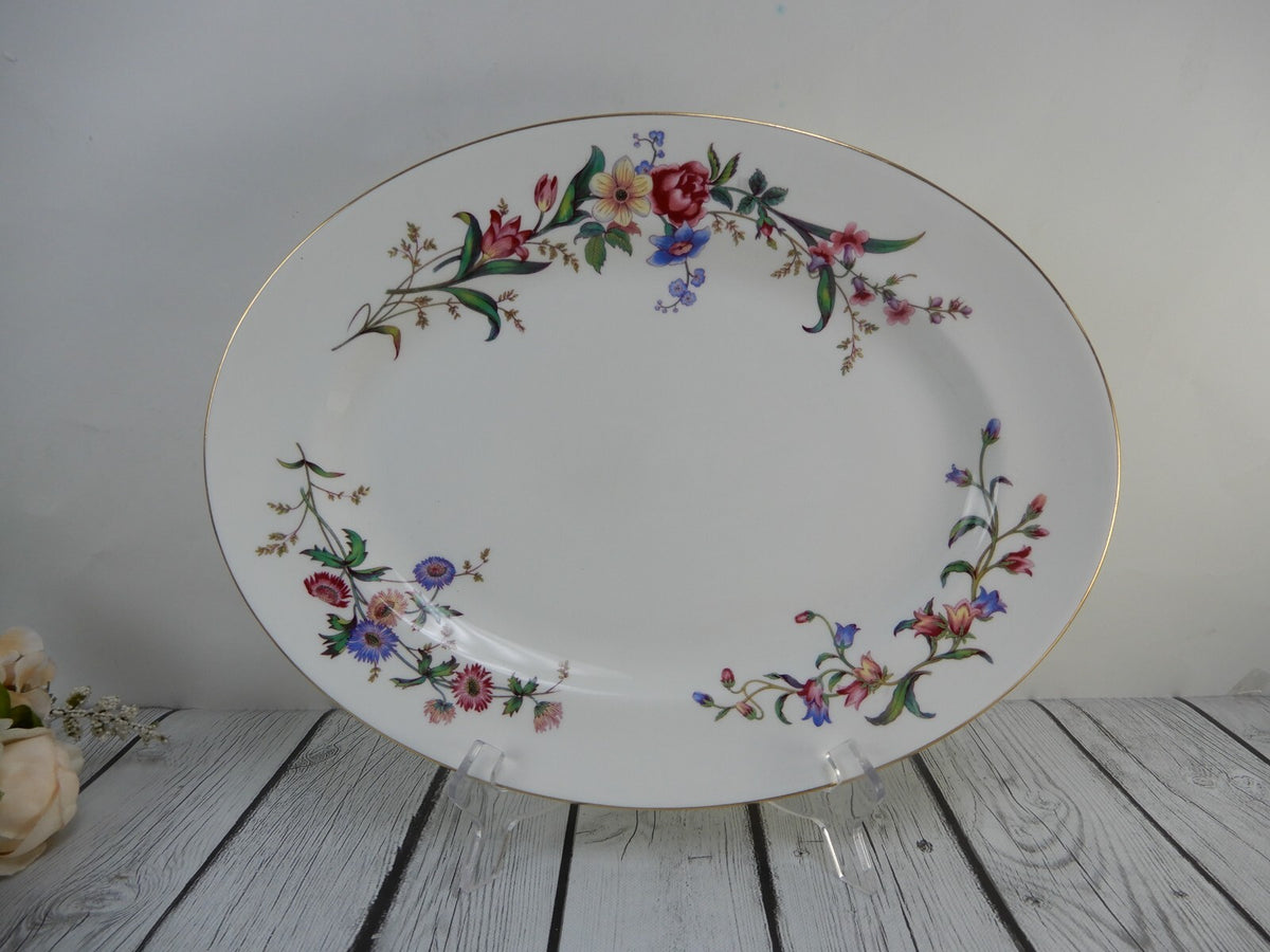Vintage Wedgwood " Devon Sprays " Set of two Oval 15" Patter and 13-1/2" Platter