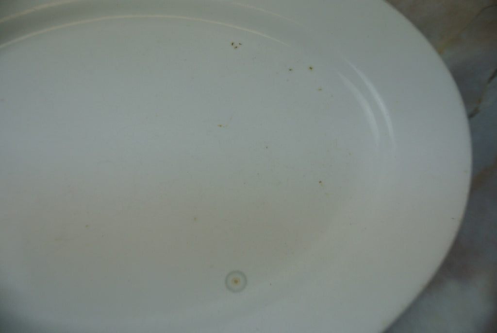 Antique Ironstone Alfred Meakin England White Oval Platter  13-1/2"