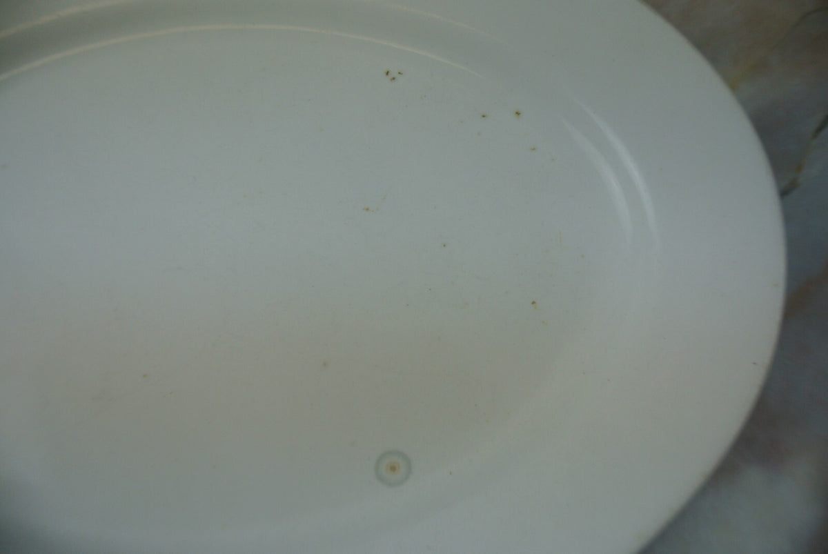 Antique Ironstone Alfred Meakin England White Oval Platter  13-1/2"