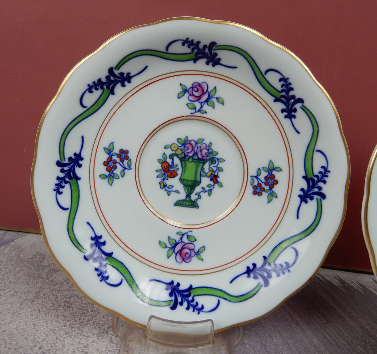 Set of 2 Saucers with One Cup of FALMOUTH Mintons England