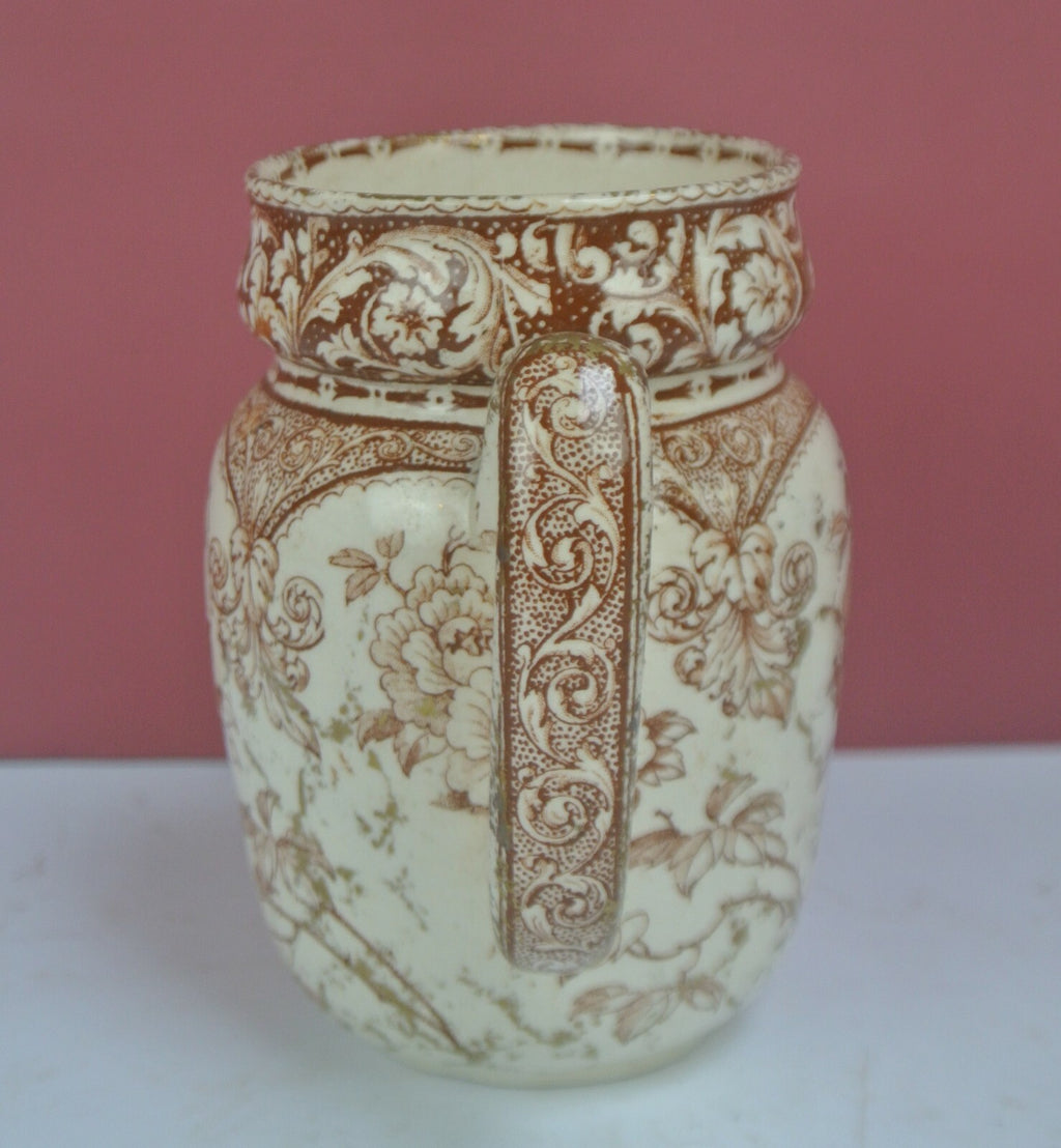 Antique Doulton's Fontainbleu Burlen Brown and Gold Small Pitcher