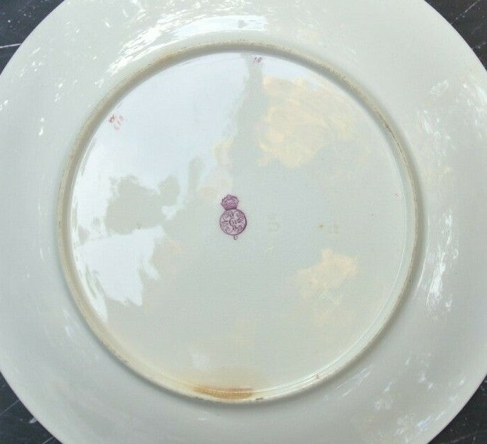 Royal Worcester Porcelain Gold Rim Chelsea Birds 9-1/8" Plate  C
