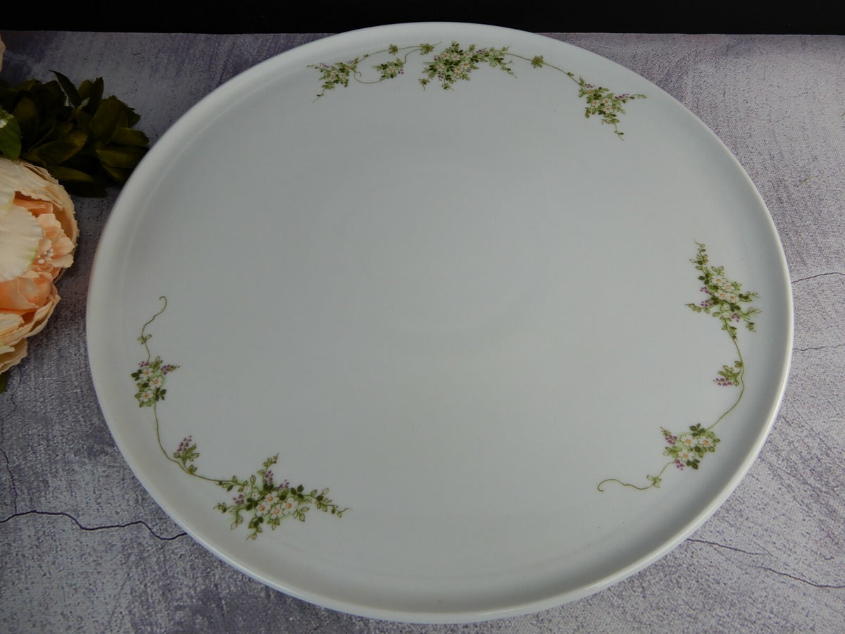 Vintage Eschenbach Floral Print 12-5/8" Cake Plate Bavaria Germany