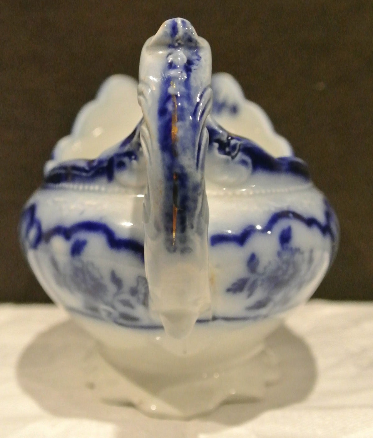 Antique W.H. Grindley "Melbourne" Flow Blue Gravy Boat. Home Decor. Dining room
