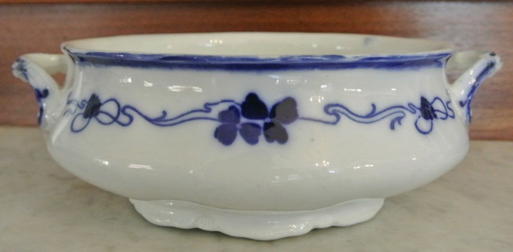 Wm. Grindley England - Clover - Flow Blue Oval Serving Bowl No Lid