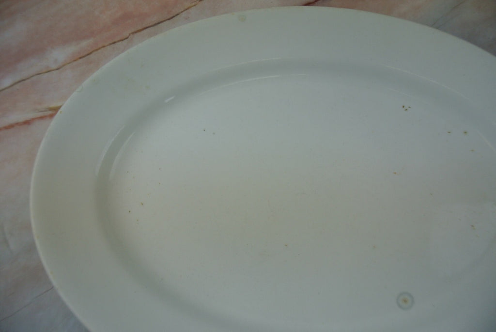 Antique Ironstone Alfred Meakin England White Oval Platter  13-1/2"