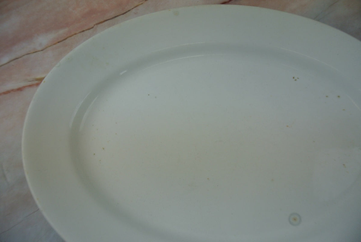 Antique Ironstone Alfred Meakin England White Oval Platter  13-1/2"