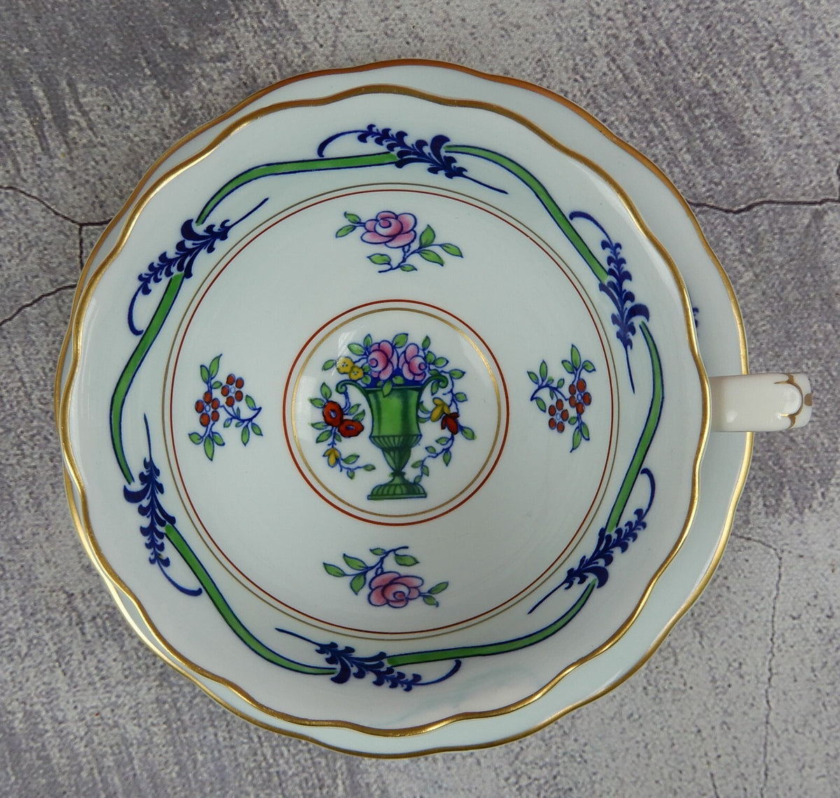 Set of 2 Saucers with One Cup of FALMOUTH Mintons England
