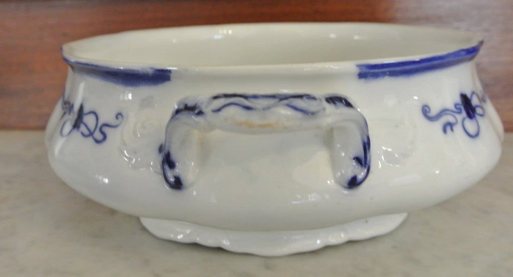 Wm. Grindley England - Clover - Flow Blue Oval Serving Bowl No Lid