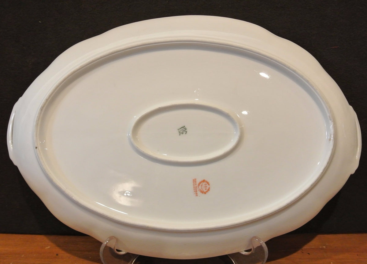 GDA Limoges Large Oval Double Handle Serving Platter 14-1/4" Long
