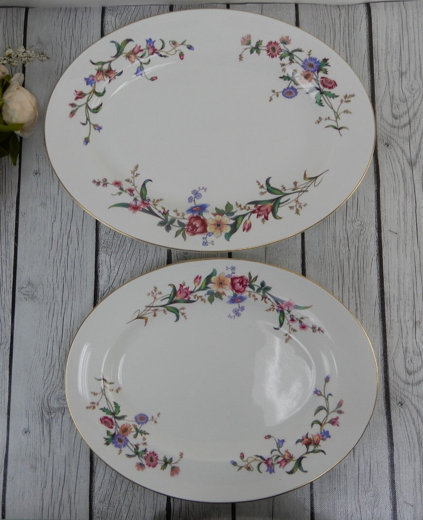 Vintage Wedgwood " Devon Sprays " Set of two Oval 15" Patter and 13-1/2" Platter