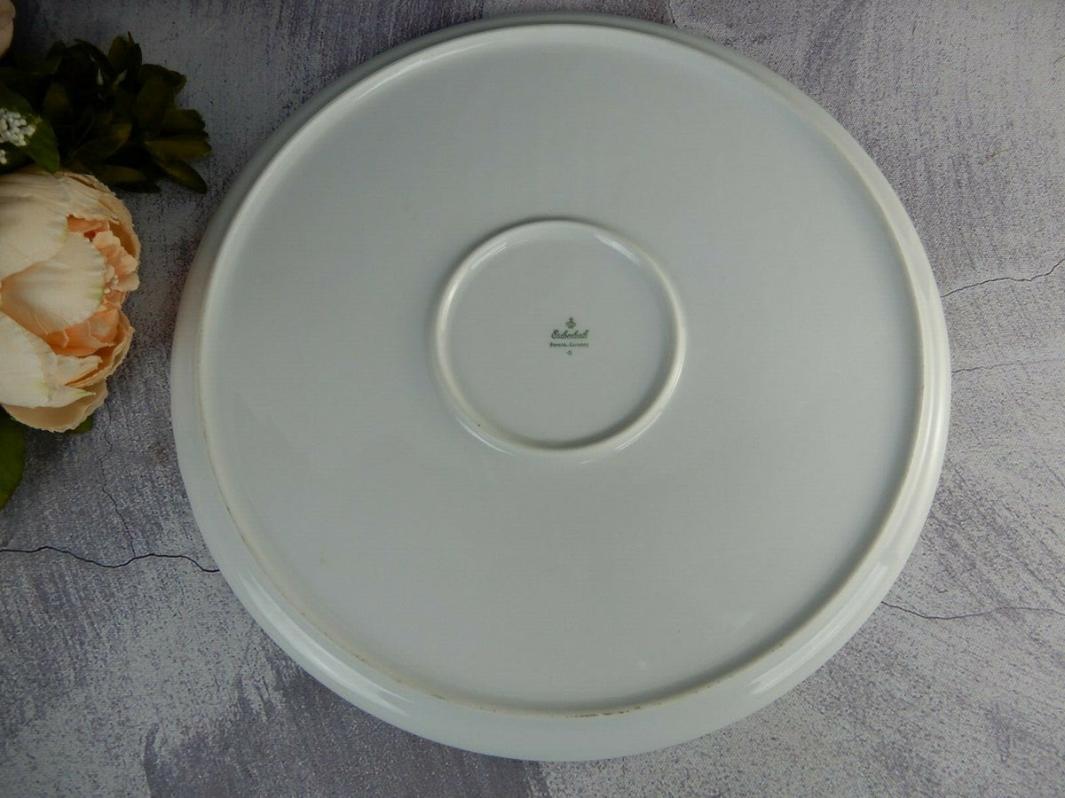 Vintage Eschenbach Floral Print 12-5/8" Cake Plate Bavaria Germany