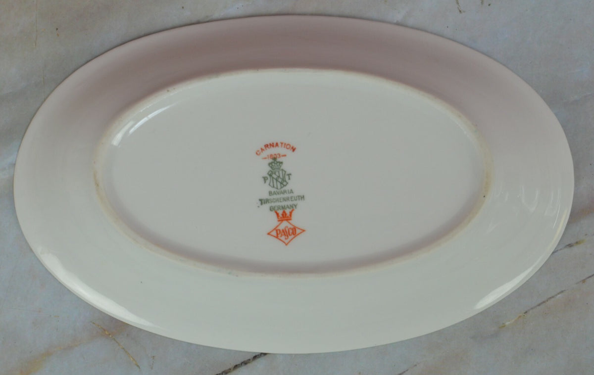 Vintage Bavaria Tirschenreuth China Carnation Relish Dish