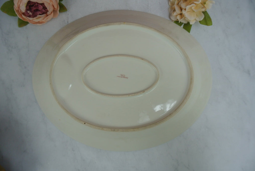 Vintage Theodore Haviland Limoges Gold Floral White Meat Platter 15-1/2"