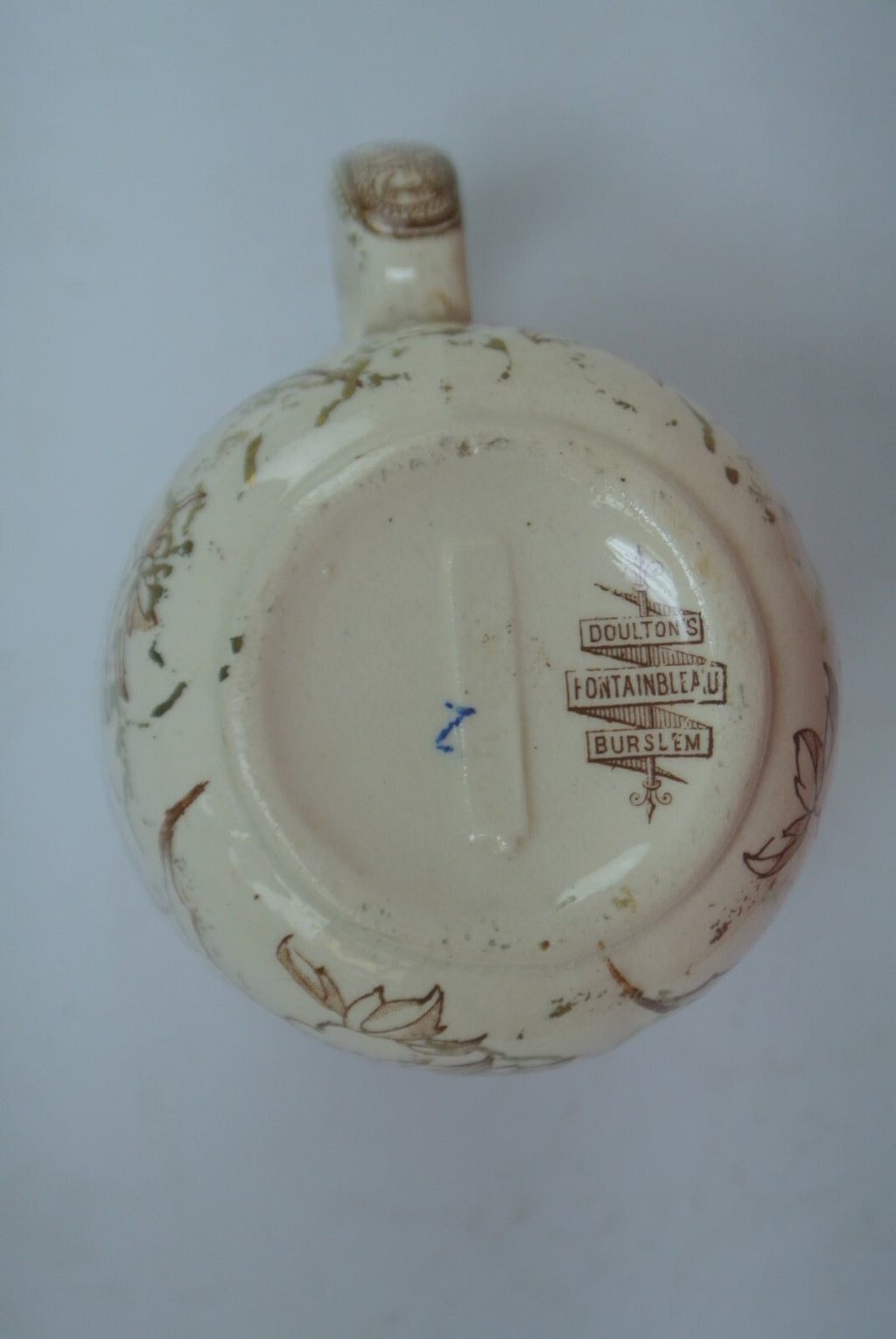Antique Doulton's Fontainbleu Burlen Brown and Gold Small Pitcher