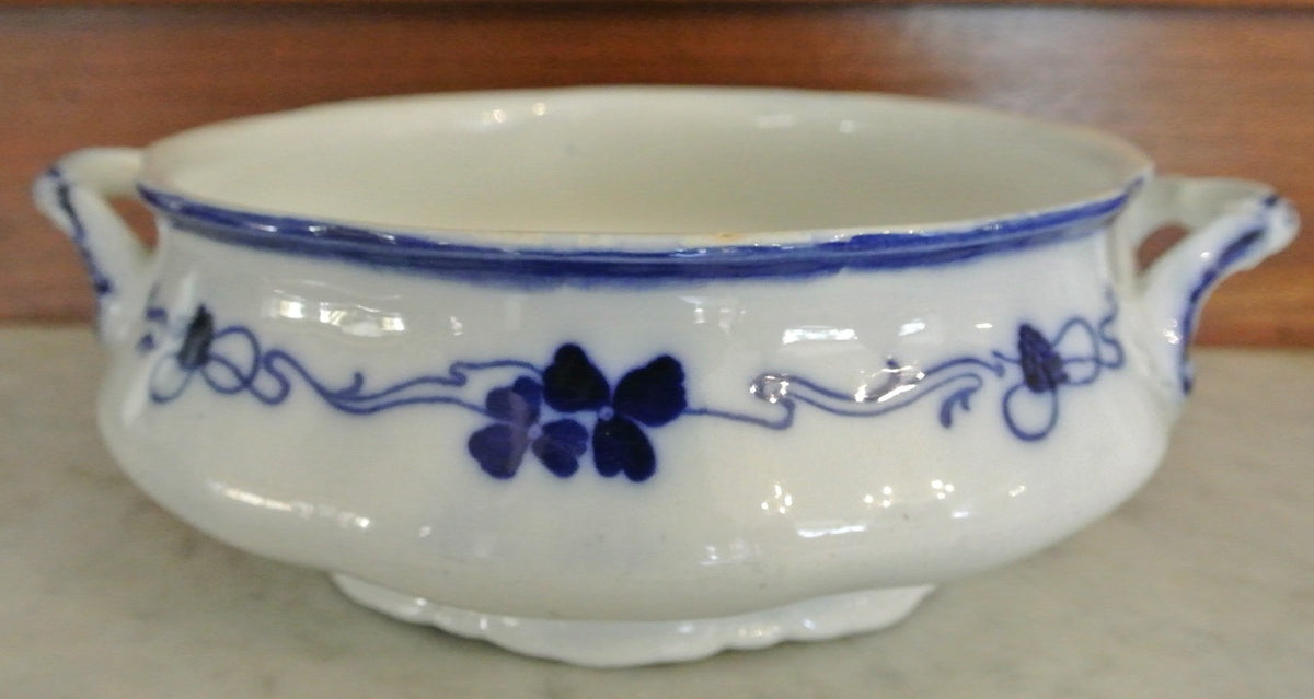 Wm. Grindley England - Clover - Flow Blue Oval Serving Bowl No Lid
