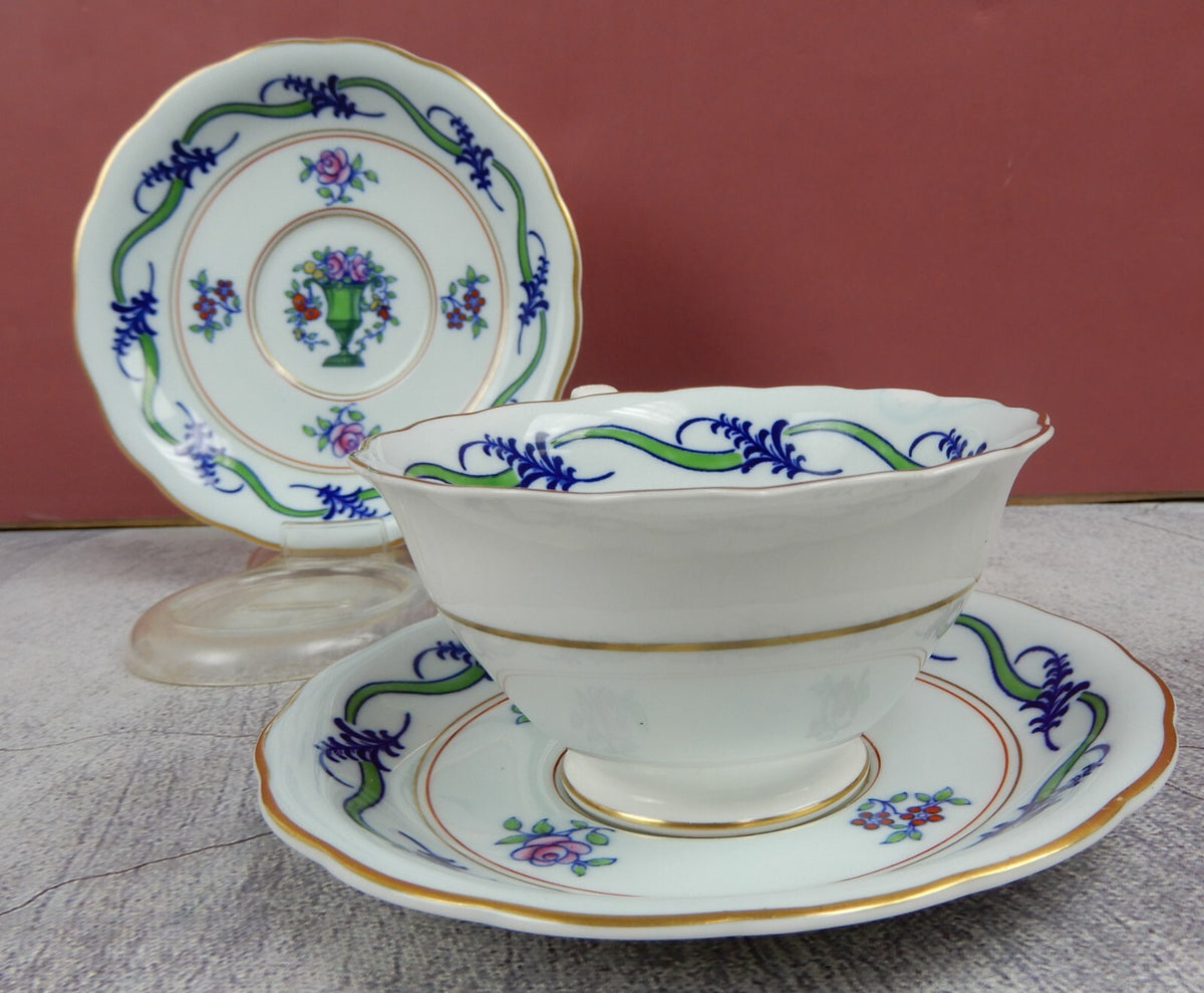 Set of 2 Saucers with One Cup of FALMOUTH Mintons England