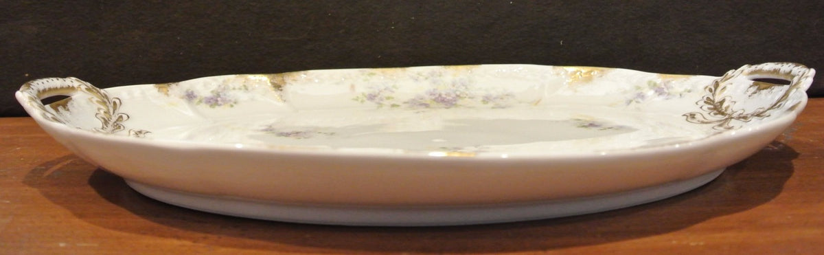 GDA Limoges Large Oval Double Handle Serving Platter 14-1/4" Long