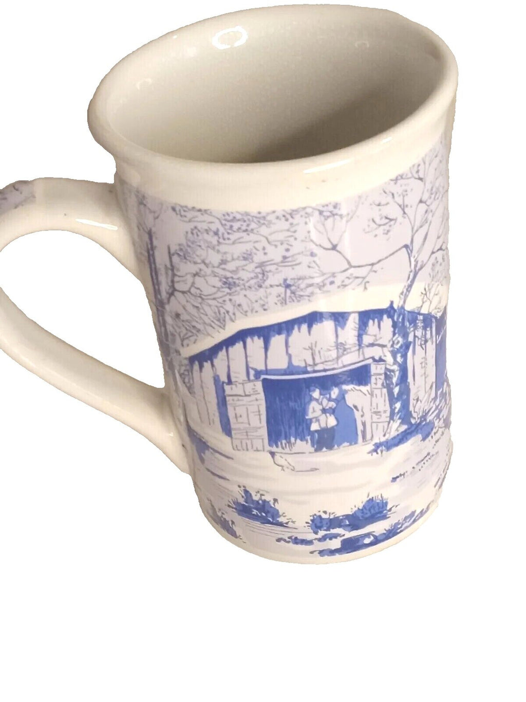 Antiq. Flow Blue Bristol Pottery "TEMPLE"~ 10" Plate William Fifield ca. 1810-55
