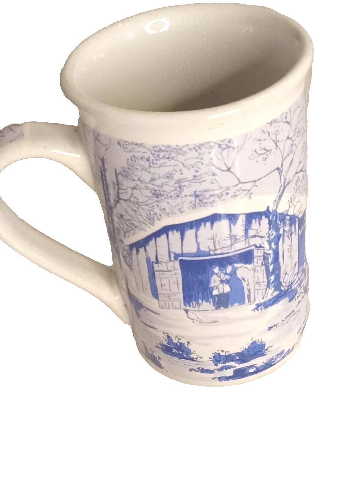 Antiq. Flow Blue Bristol Pottery "TEMPLE"~ 10" Plate William Fifield ca. 1810-55