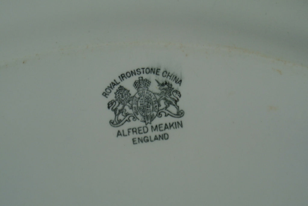 Antique Ironstone Alfred Meakin England White Oval Platter  13-1/2"