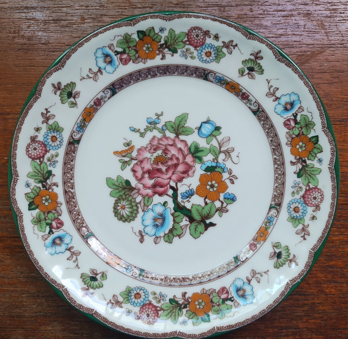 Vintage Eschenbach Floral Print 12-5/8" Cake Plate Bavaria Germany