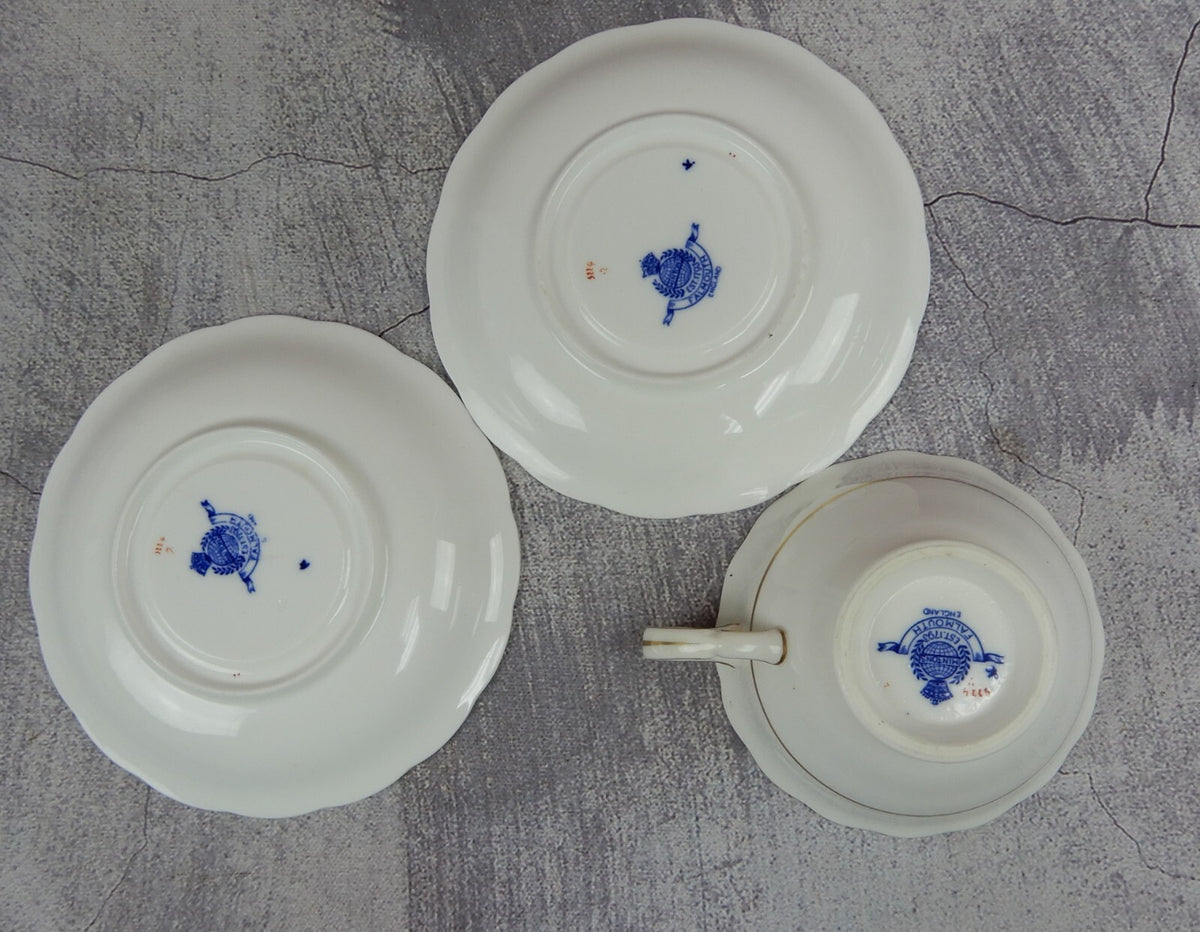 Set of 2 Saucers with One Cup of FALMOUTH Mintons England