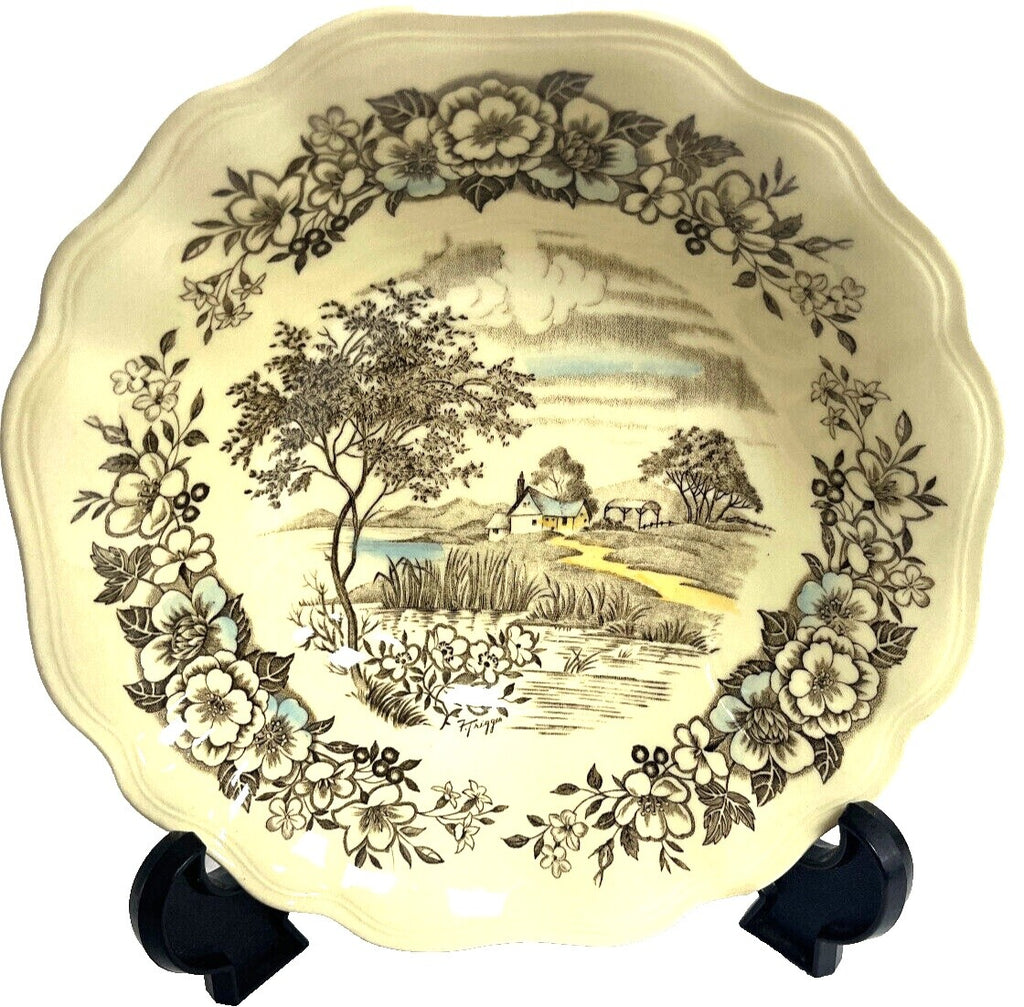 Antique Flow Blue Ironstone: J. Clementson-"Chusan" -9-3/8" Plate 19th cent.-