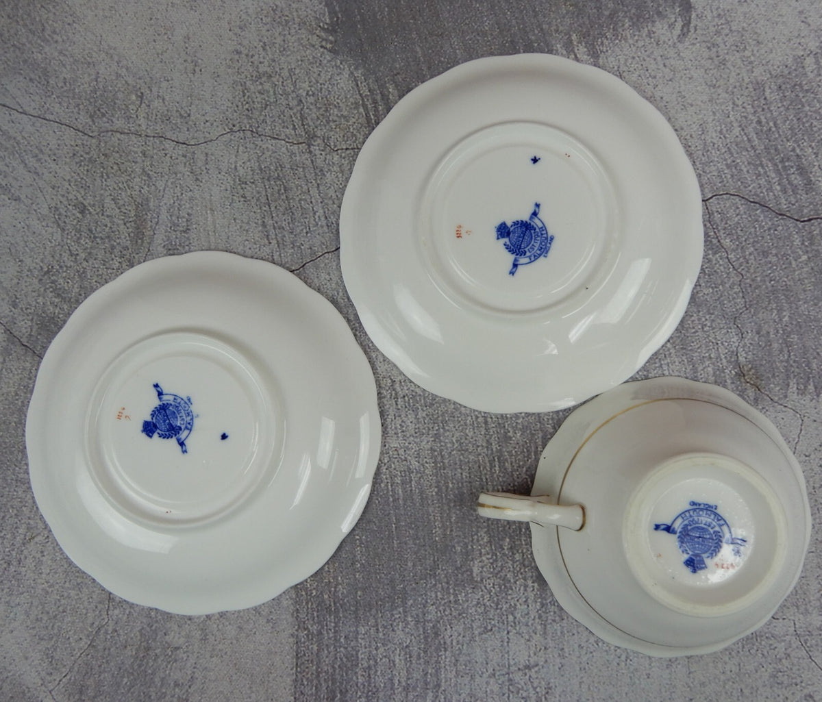 Set of 2 Saucers with One Cup of FALMOUTH Mintons England