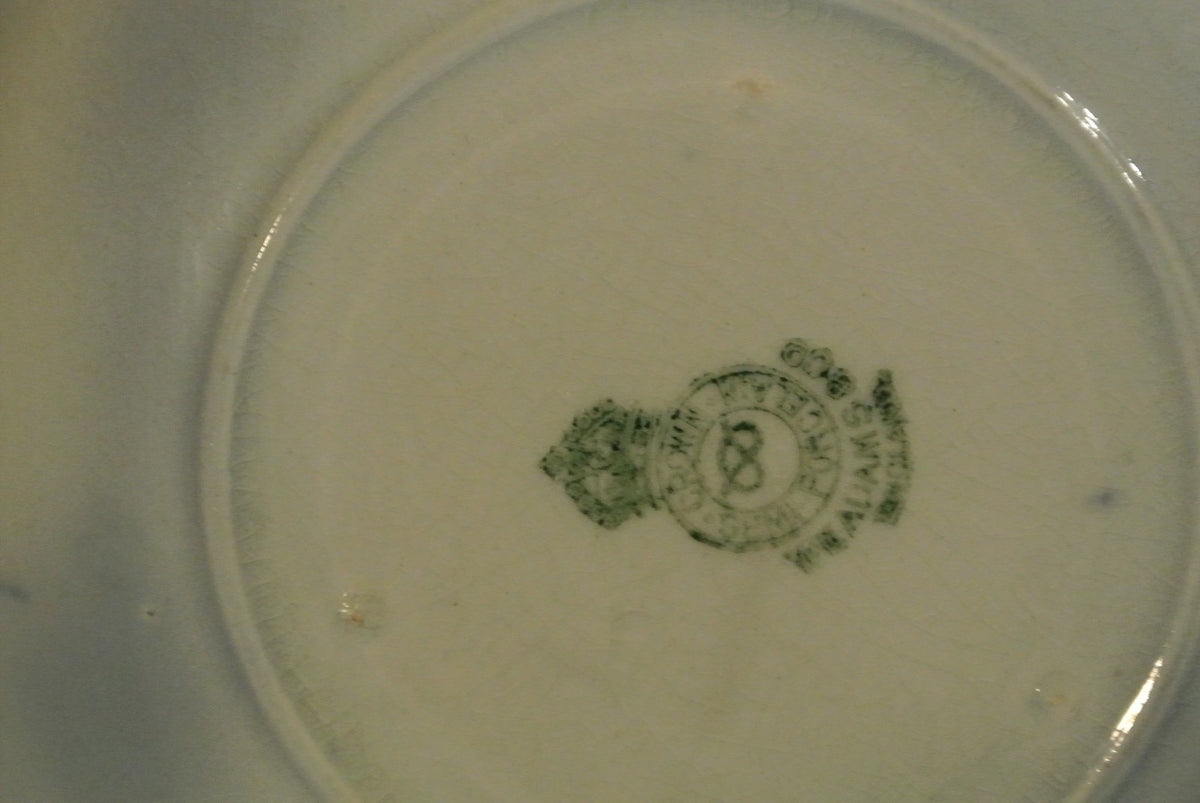W.m. Adams Crown Semi Porcelain Flow Blue Cup and Saucer. Kitchen Display. Decor