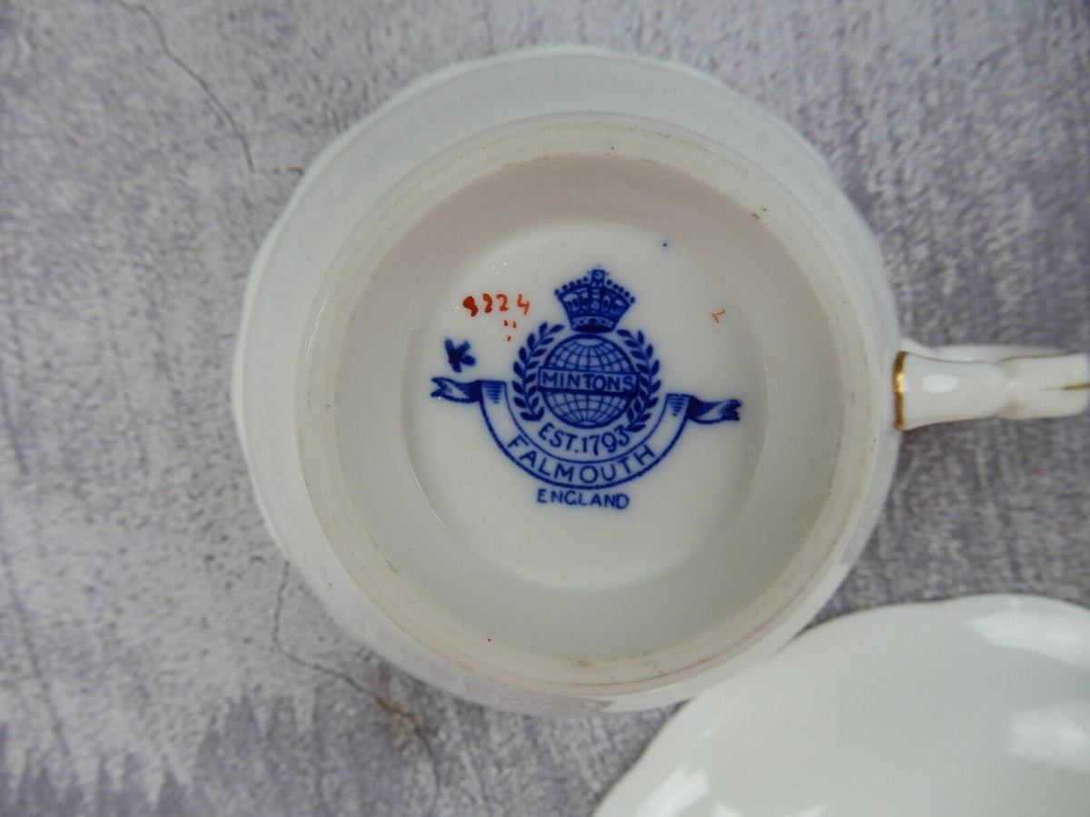 Set of 2 Saucers with One Cup of FALMOUTH Mintons England
