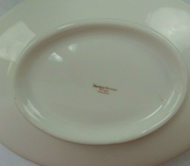 Vintage Theodore Haviland Limoges Gold Floral White Covered Vegatable Oval Bowl